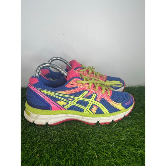 ASICS Gel-Exalt 2 Women’s Size 6.5 Running Shoes Blue Pink Neon Yellow T473N - Picture 3 of 8